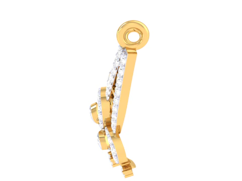3D Printable Cad jewelry design of Lady diamond Pendant 3D Model