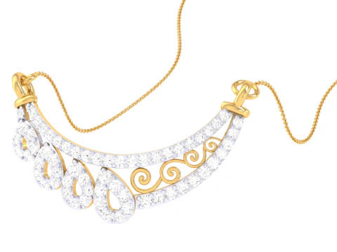 3D Printable Cad jewelry design of Lady diamond Pendant 3D Model