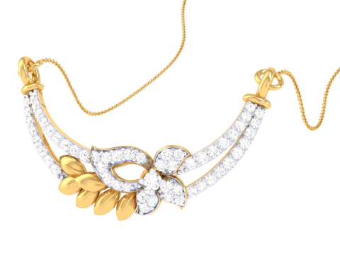 3D Printable Cad jewelry design of Lady diamond Pendant 3D Model