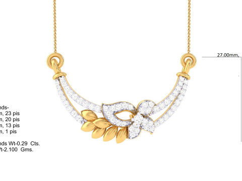 3D Printable Cad jewelry design of Lady diamond Pendant 3D Модель