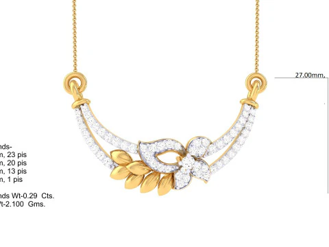 3D Printable Cad jewelry design of Lady diamond Pendant 3D Model