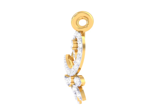 3D Printable Cad jewelry design of Lady diamond Pendant 3D Model