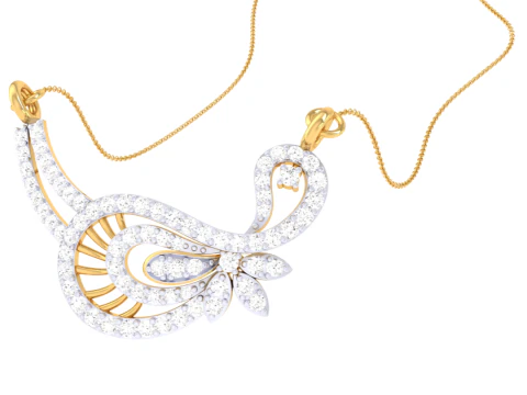 3D Printable Cad jewelry design of Lady diamond Pendant 3D Model