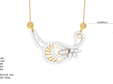 3D Printable Cad jewelry design of Lady diamond Pendant 3D Model