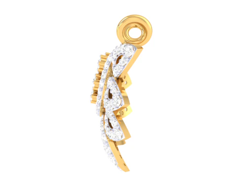 3D Printable Cad jewelry design of Lady diamond Pendant 3D Model