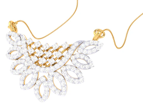3D Printable Cad jewelry design of Lady diamond Pendant 3D Model
