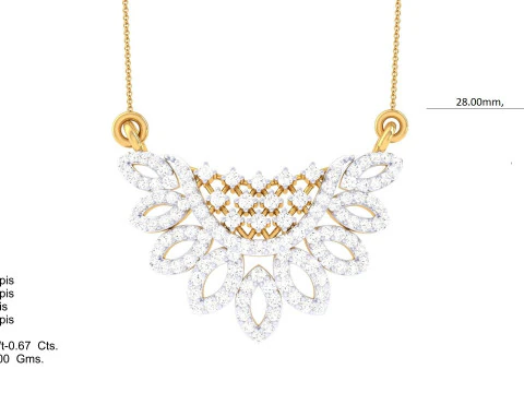 3D Printable Cad jewelry design of Lady diamond Pendant 3D Model