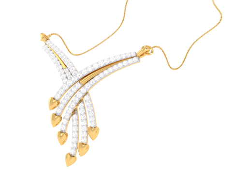 3D Printable Cad jewelry design of Lady diamond Pendant 3D Model