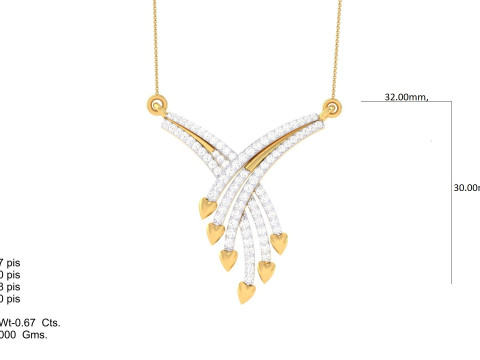 3D Printable Cad jewelry design of Lady diamond Pendant 3D Model