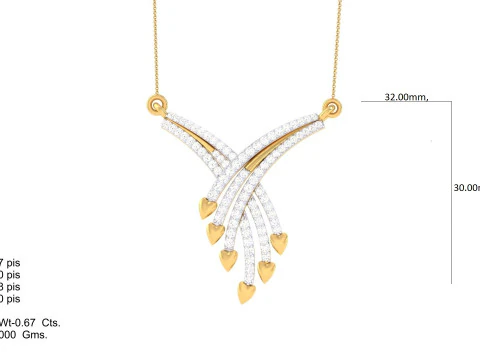 3D Printable Cad jewelry design of Lady diamond Pendant 3D Model