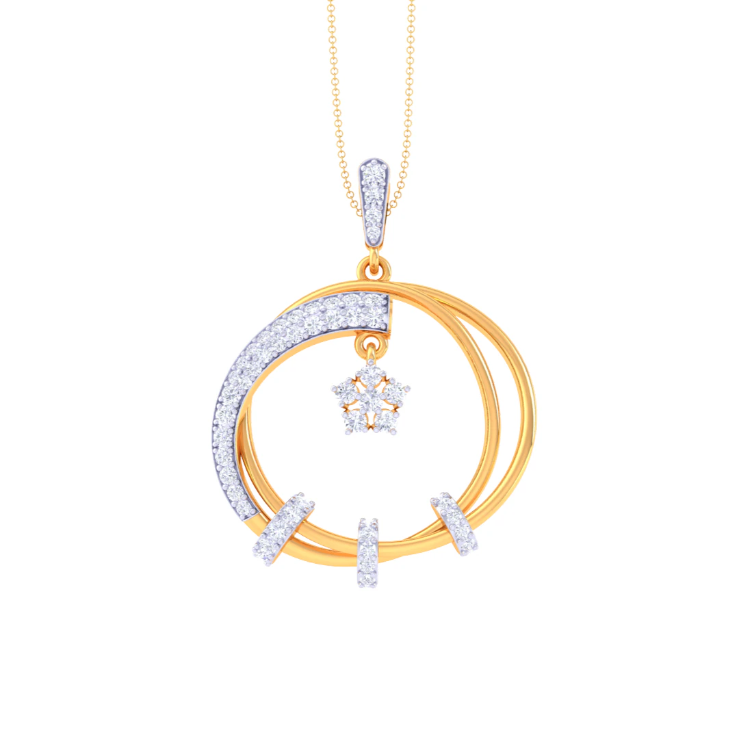 3D Printable Cad jewelry design of Lady diamond Pendant 3D Model .c4d .max .obj .3ds .fbx .stl .blend 