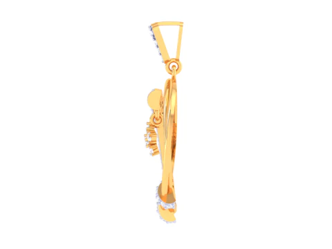 3D Printable Cad jewelry design of Lady diamond Pendant 3D Model
