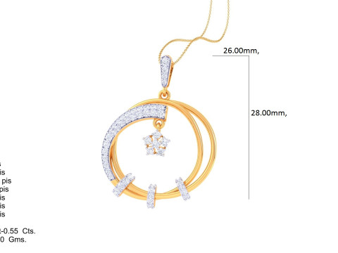 3D Printable Cad jewelry design of Lady diamond Pendant 3D Модель
