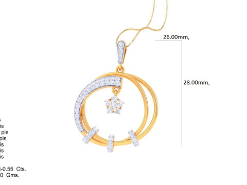 3D Printable Cad jewelry design of Lady diamond Pendant 3D Model