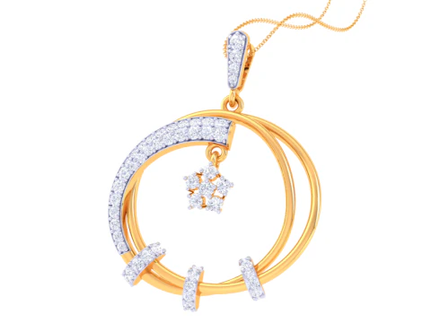 3D Printable Cad jewelry design of Lady diamond Pendant 3D Model