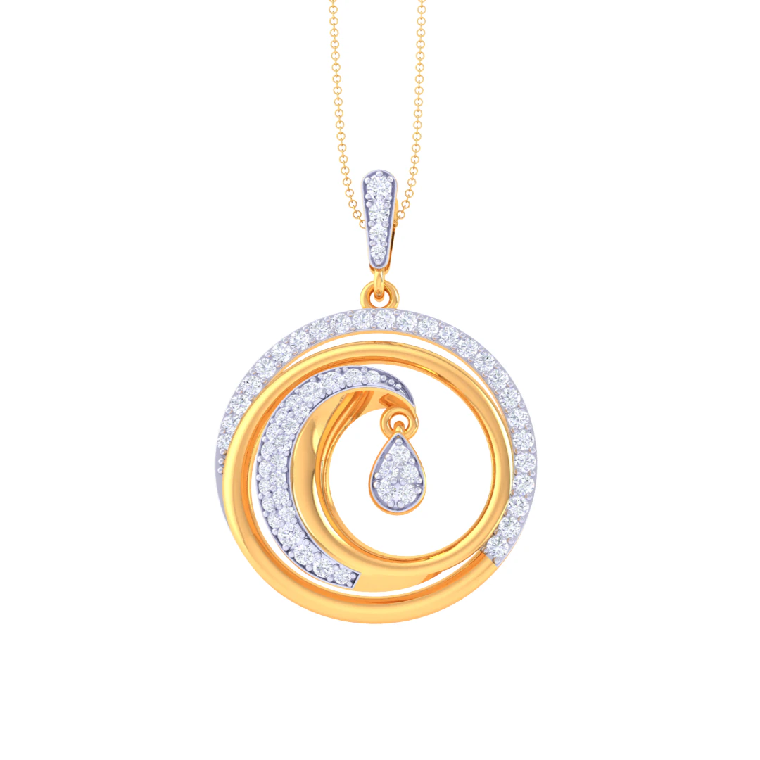 3D Printable Cad jewelry design of Lady diamond Pendant 3D Model .c4d .max .obj .3ds .fbx .stl .blend 
