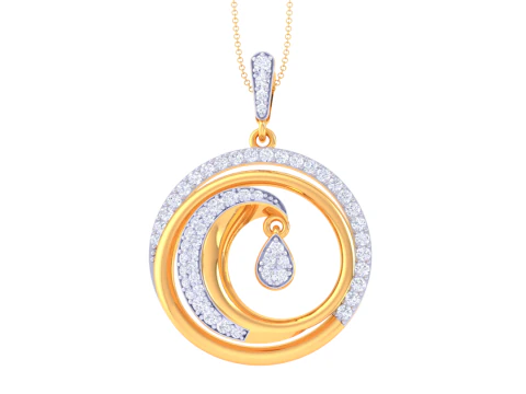 लेडी डायमंड पेंडेंट का 3डी प्रिंट करने योग्य कैड आभूषण डिजाइन 3D मॉडल