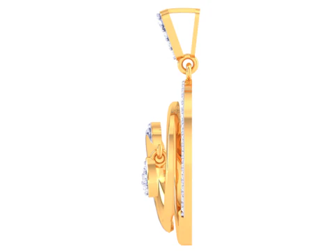 3D Printable Cad jewelry design of Lady diamond Pendant 3D Model
