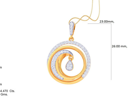3D Printable Cad jewelry design of Lady diamond Pendant Modèle 3D