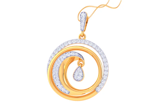 3D Printable Cad jewelry design of Lady diamond Pendant 3D Model
