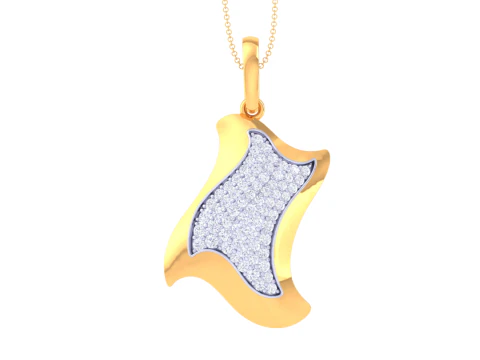 3D Printable Cad jewelry design of Lady diamond Pendant 3D Model