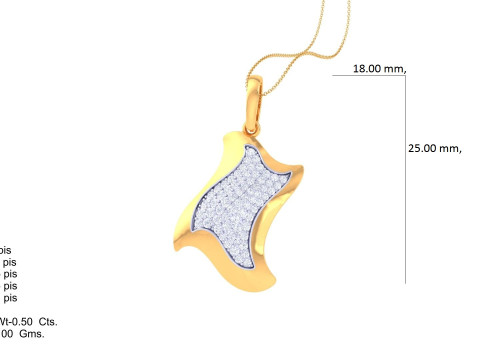 3D Printable Cad jewelry design of Lady diamond Pendant 3D Модель