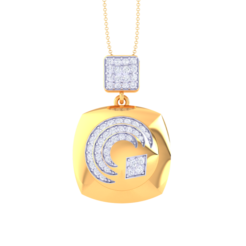 3D Printable Cad jewelry design of Lady diamond Pendant Modello 3D .c4d .max .obj .3ds .fbx .stl .blend