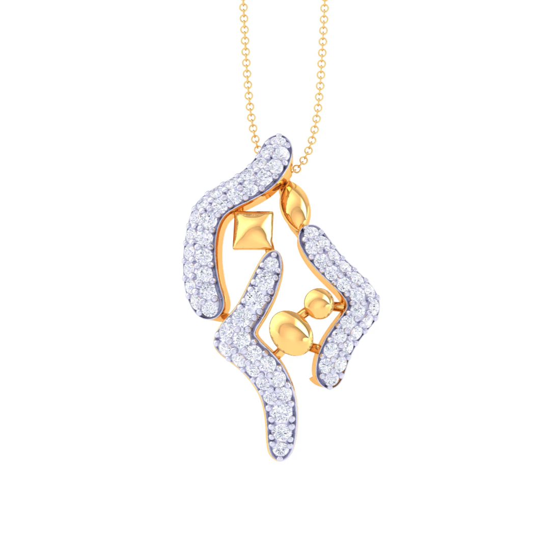 3D Printable Cad jewelry design of Lady diamond Pendant 3D Model .c4d .max .obj .3ds .fbx .stl .blend 
