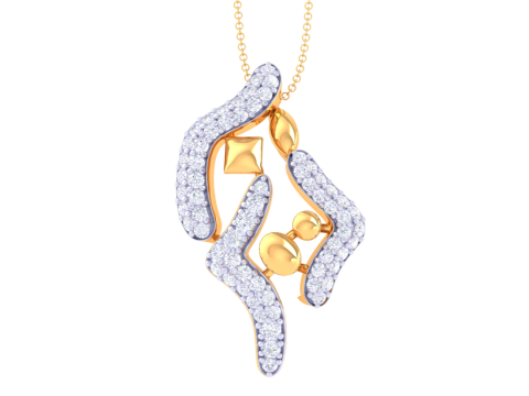 3D Printable Cad jewelry design of Lady diamond Pendant Modello 3D