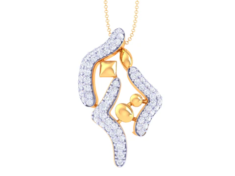 3D-druckbares CAD-Schmuckdesign eines Lady-Diamantanhängers 3D Modell