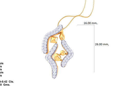 3D Printable Cad jewelry design of Lady diamond Pendant Modelo 3D