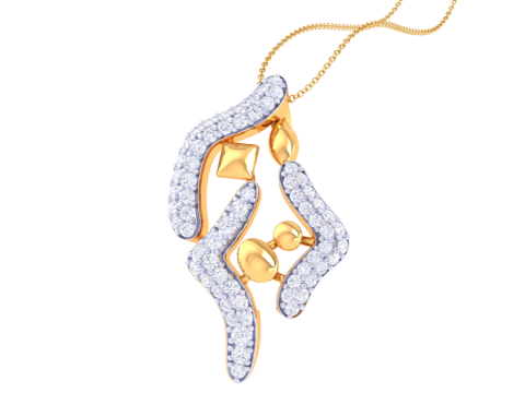 3D Printable Cad jewelry design of Lady diamond Pendant Modelo 3D