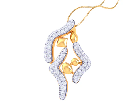 3D Printable Cad jewelry design of Lady diamond Pendant 3D Model