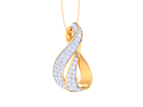 3D Printable Cad jewelry design of Lady diamond Pendant Modelo 3D