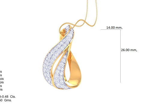 3D Printable Cad jewelry design of Lady diamond Pendant 3D Model