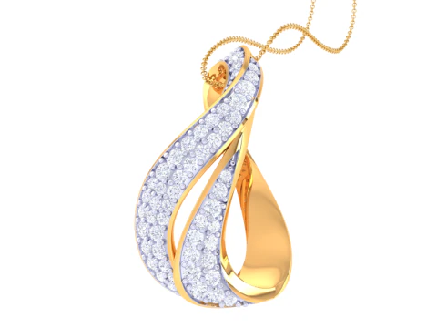 3D Printable Cad jewelry design of Lady diamond Pendant 3D Model