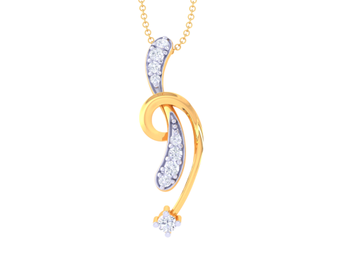 3D Printable Cad jewelry design of Lady diamond Pendant 3D Модель