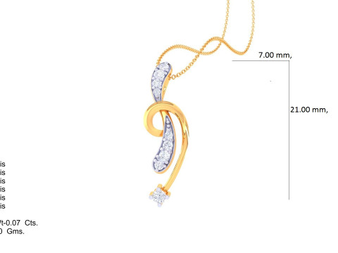 3D Printable Cad jewelry design of Lady diamond Pendant 3D Модель