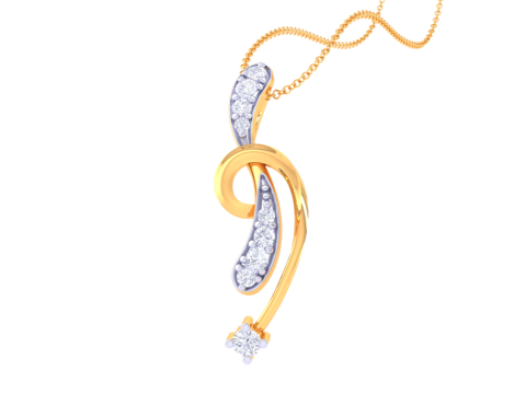 3D Printable Cad jewelry design of Lady diamond Pendant 3D Модель