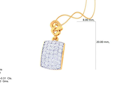 3D Printable Cad jewelry design of Lady diamond Pendant 3D Model