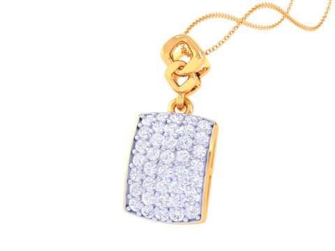 3D Printable Cad jewelry design of Lady diamond Pendant 3D Model