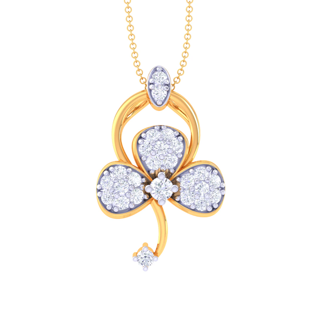 3D Printable Cad jewelry design of Lady diamond Pendant 3D Model .c4d .max .obj .3ds .fbx .stl .blend 
