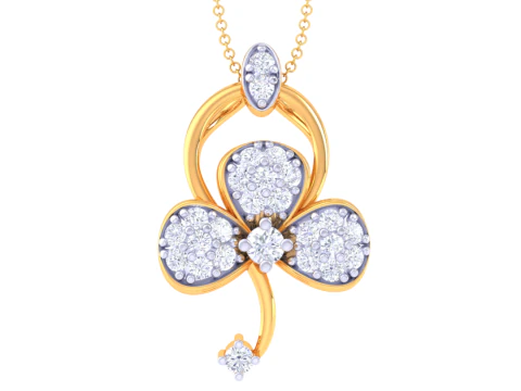 3D Printable Cad jewelry design of Lady diamond Pendant 3D Model