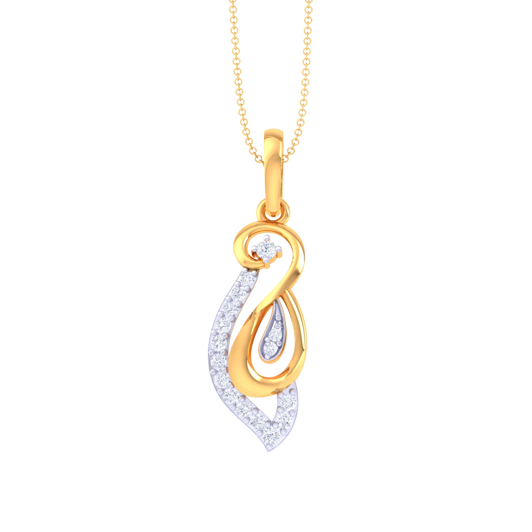 3D Printable Cad jewelry design of Lady diamond Pendant 3D Model .c4d .max .obj .3ds .fbx .stl .blend