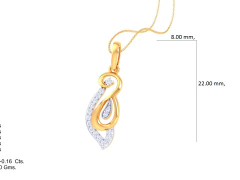 3D Printable Cad jewelry design of Lady diamond Pendant 3D Model