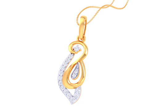 3D Printable Cad jewelry design of Lady diamond Pendant 3D Model