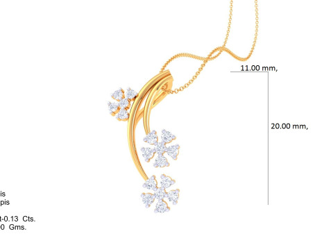 3D Printable Cad jewelry design of Lady diamond Pendant 3D Model