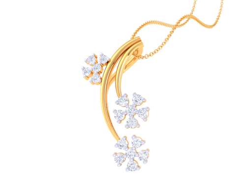 3D Printable Cad jewelry design of Lady diamond Pendant 3D Model