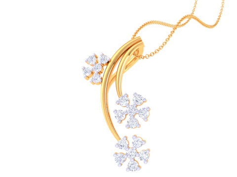 3D Printable Cad jewelry design of Lady diamond Pendant 3D Model