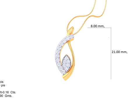 3D Printable Cad jewelry design of Lady diamond Pendant 3D Model